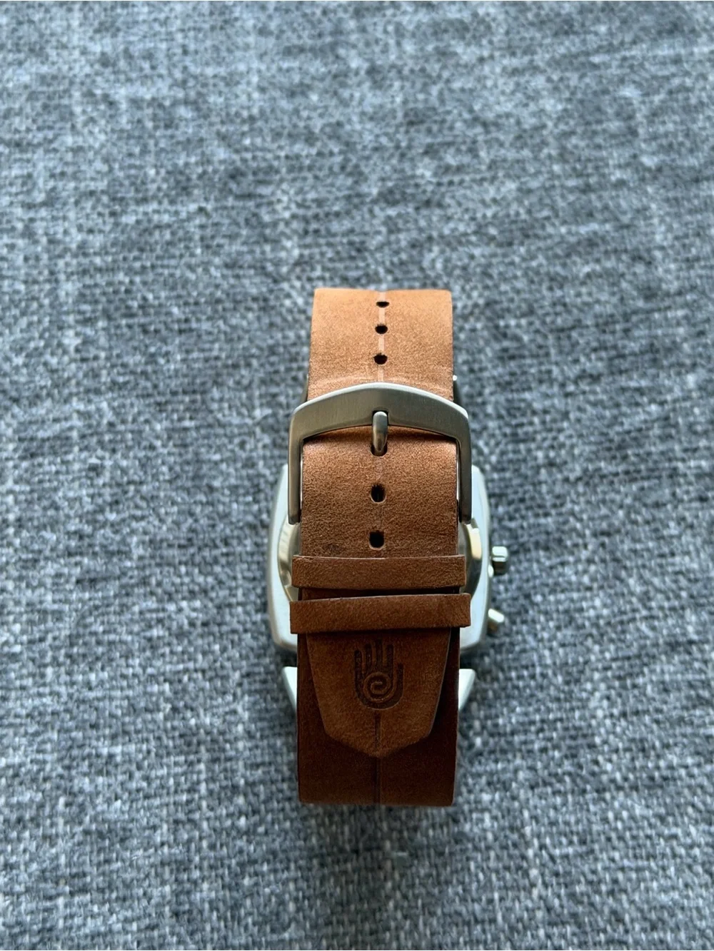 TEVA Stainless Steel Brown Leather Strap Watch